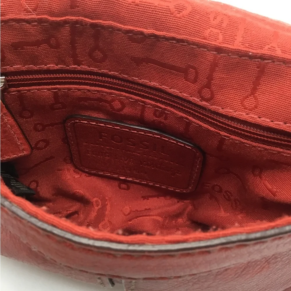 Fossil Maddox Mini Red Leather Crossbody
